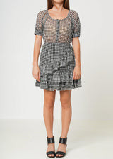 Women's Crinkle Chiffon Gingham in Black by Shop at Konus