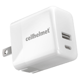 Cellhelmet USB A and USB C Dual Wall Charger 20W PD by Cellhelmet