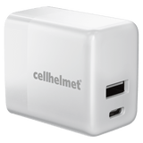 Cellhelmet USB A and USB C Dual Wall Charger 20W PD by Cellhelmet