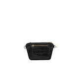 Paloma Box Bag + Celeste Wallet in Black Croc by Naissant NYC