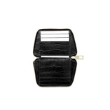 Paloma Box Bag + Celeste Wallet in Black Croc by Naissant NYC