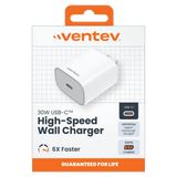 Ventev 30W ULTRAFAST USB C Universal Wall Charger White by Ventev