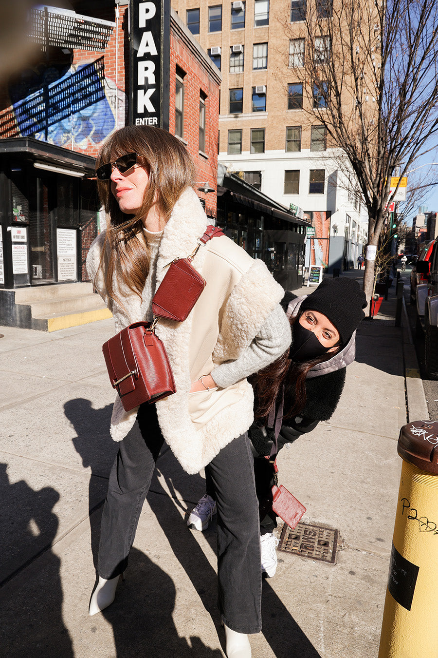 Paloma Box Bag + Celeste Wallet in Wine by Naissant NYC