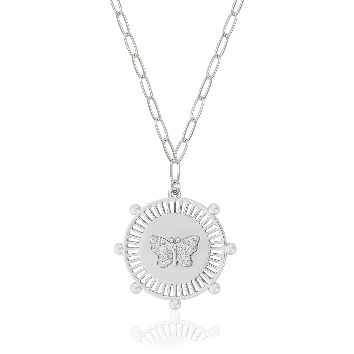 SALE Butterfly Medallion Necklace by Jennifer Miller Jewelry