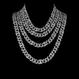 15mm/19mm Diamond Mariner Cuban Chain in Solid Sterling Silver by Custom Gold Grillz