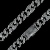 15mm/19mm Diamond Mariner Cuban Chain in Solid Sterling Silver by Custom Gold Grillz