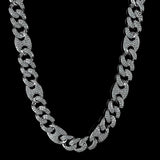 15mm/19mm Diamond Mariner Cuban Chain in Solid Sterling Silver by Custom Gold Grillz