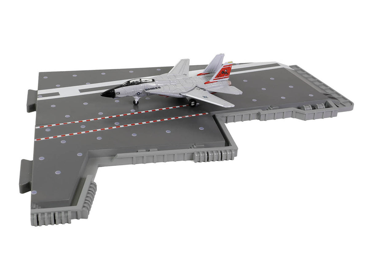 Grumman F-14A Tomcat Fighter Aircraft "VF-31 Tomcatters" and Section L of USS Enterprise (CVN-65) Aircraft Carrier Display Deck "Legendary F-14 Tomcat" Series 1/200 Diecast Model by Forces of Valor