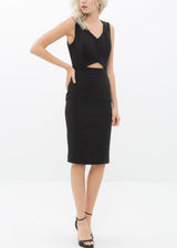 Women's Set Impression Keyhole Front Midi Dress In Black by Shop at Konus