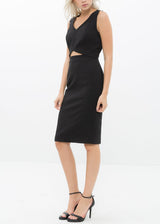 Women's Set Impression Keyhole Front Midi Dress In Black by Shop at Konus