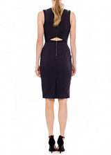 Women's Set Impression Keyhole Front Midi Dress In Black by Shop at Konus