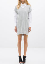 Women's Casual Heather Grey V-Neck Dress by Shop at Konus