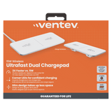 Ventev Dual Wireless Chargepad 15W White by Ventev