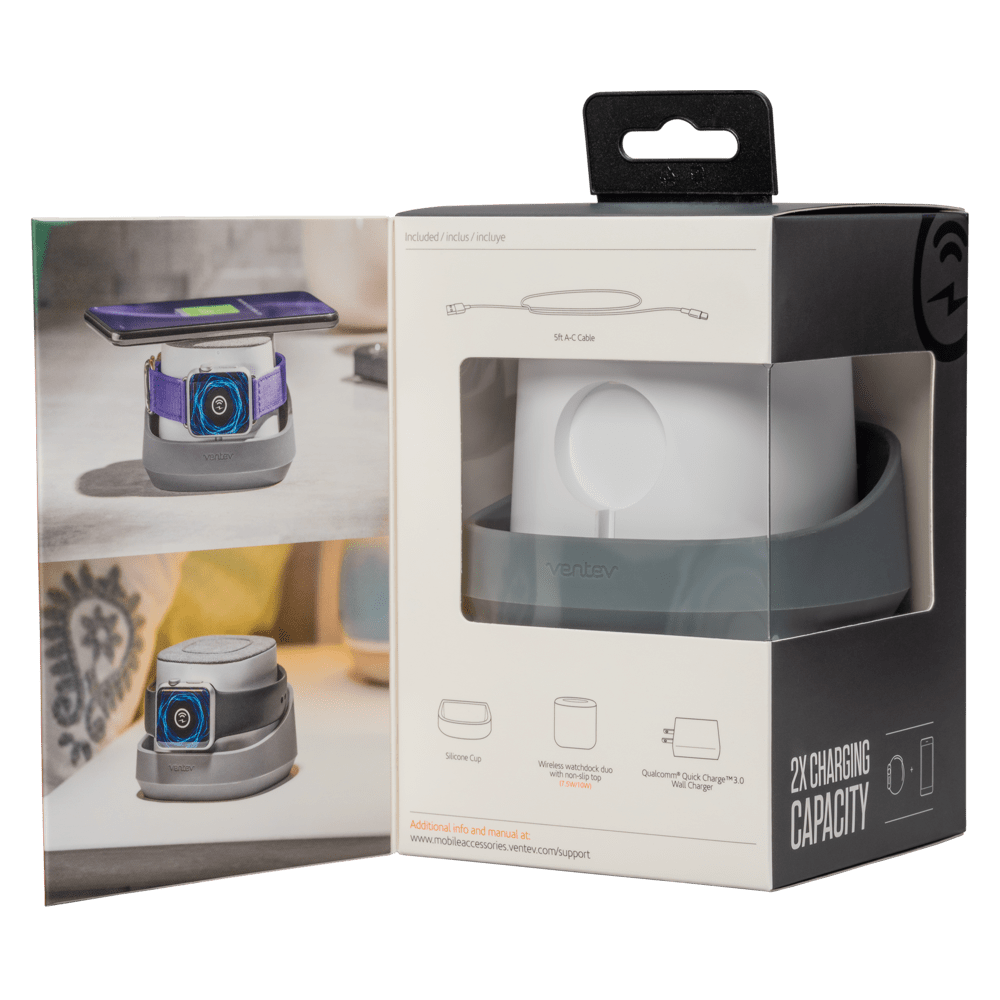 Ventev wireless watchdock duo 10W Gray, White by Ventev