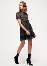 Women's Lurex Yoryu Ruffle Dress In Black by Shop at Konus