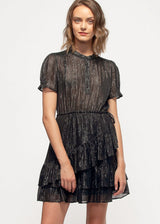 Women's Lurex Yoryu Ruffle Dress In Black by Shop at Konus