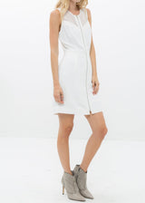 Women's Sleeveless Mesh Front Zipper Dress by Shop at Konus