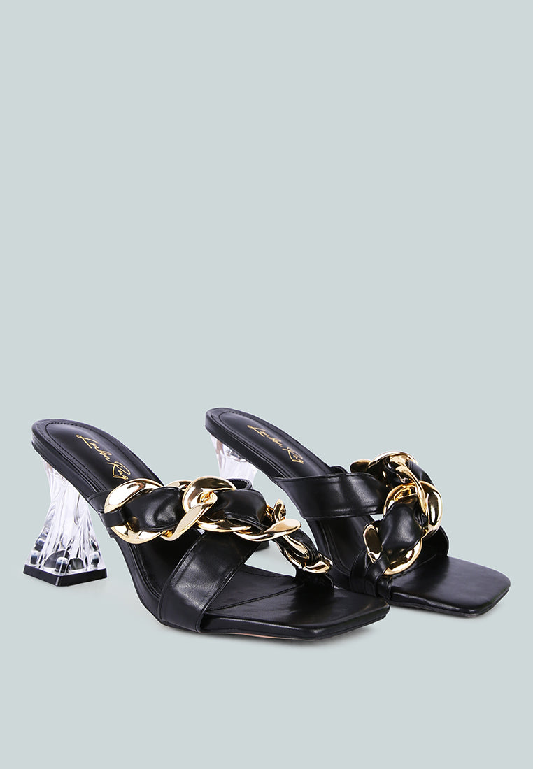 wandy link chain embellished sandals by London Rag