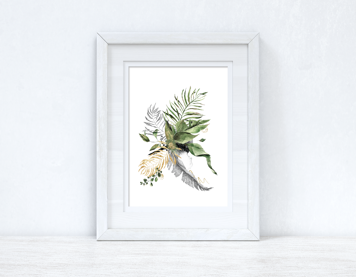 Watercolour Gold Greys Greenery Madness Bedroom Home Kitchen Living Room Wall Decor Print by WinsterCreations™ Official Store