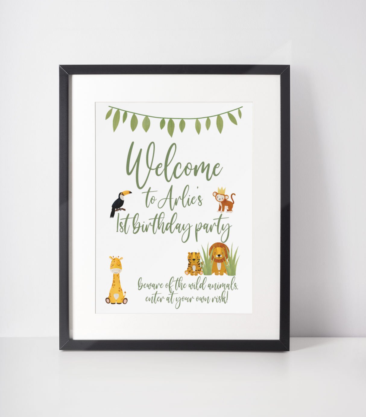 Welcome To Any Name & Age Wild Safari Animals Birthday Party Decor Print by WinsterCreations™ Official Store