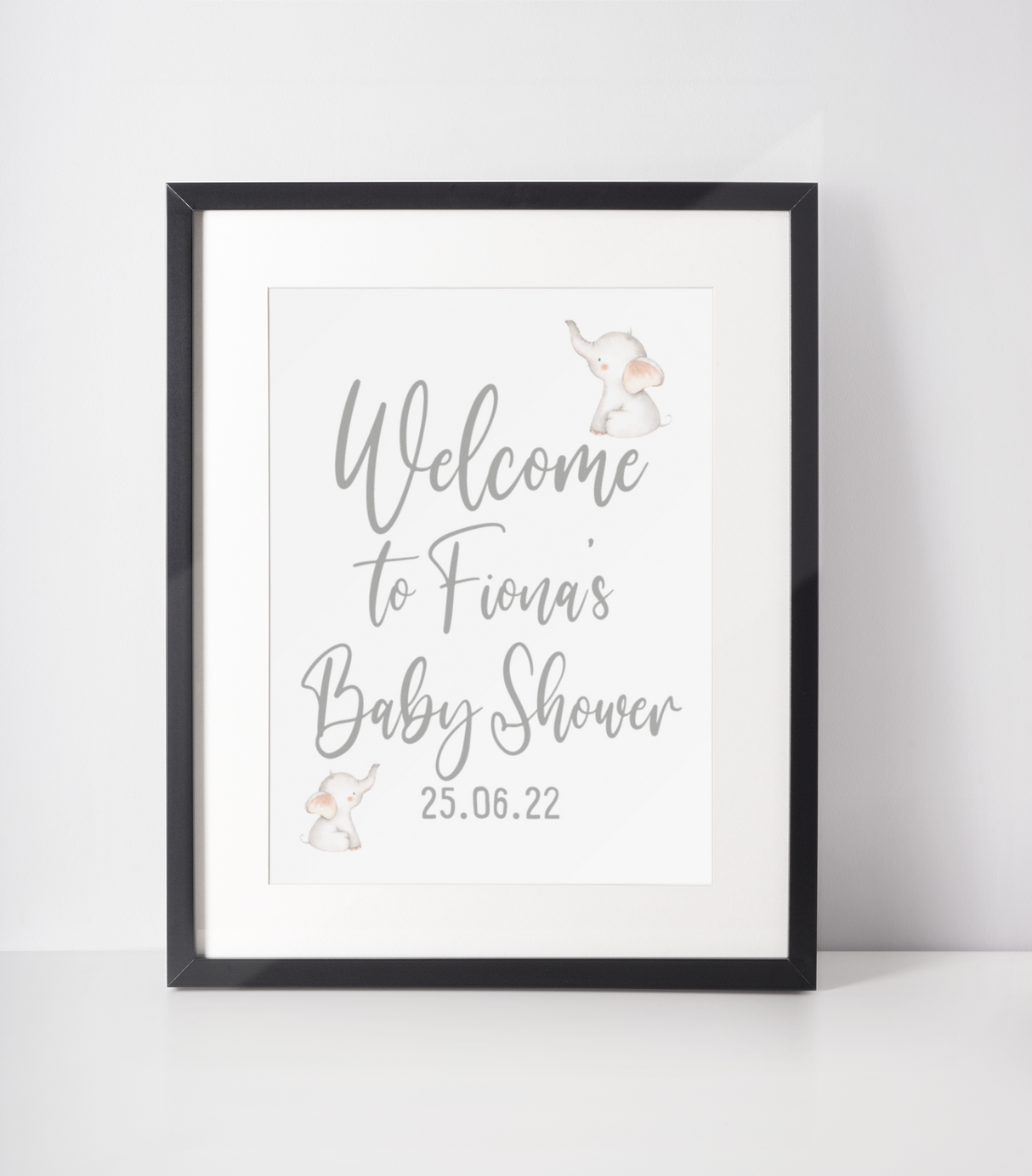 Welcome To Any Name Baby Shower Any Colour Wording Elephant Decor Print by WinsterCreations™ Official Store