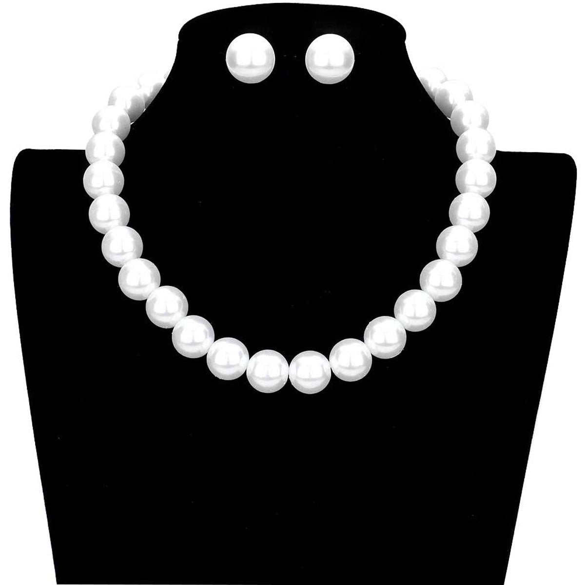 12MM Pearl Necklace and Earring Set by Madeline Love