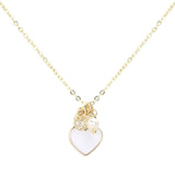 Enamel Heart Pearl Pendant Necklace by Madeline Love