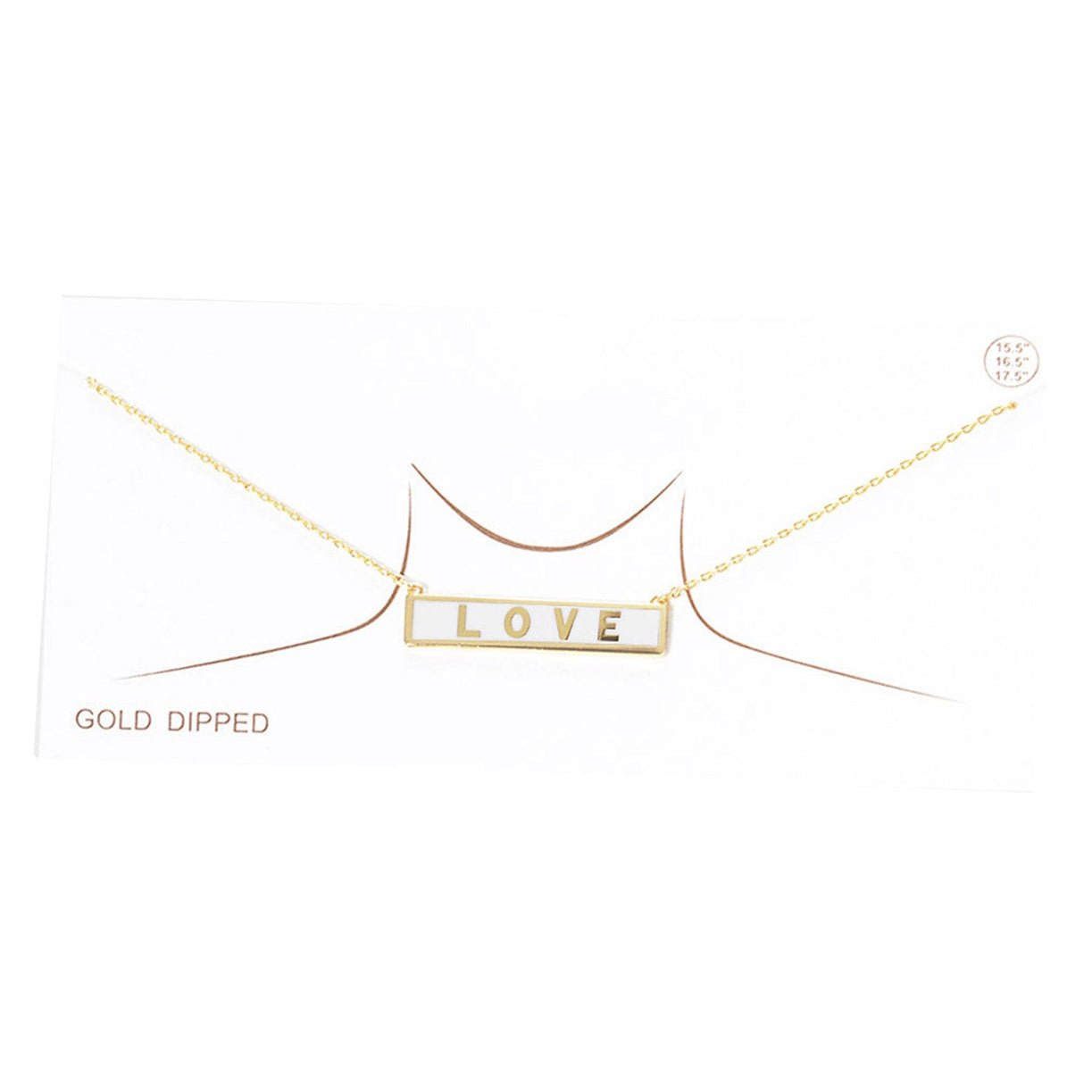 Love Gold Dipped Enamel Message Pendant Necklace by Madeline Love