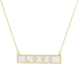 Love Gold Dipped Enamel Message Pendant Necklace by Madeline Love