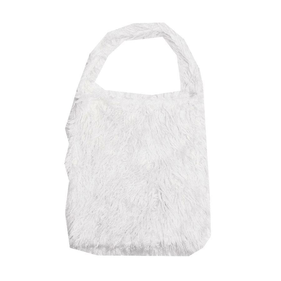 Solid Color Faux Fur Fringe Shoulder Bag by Madeline Love