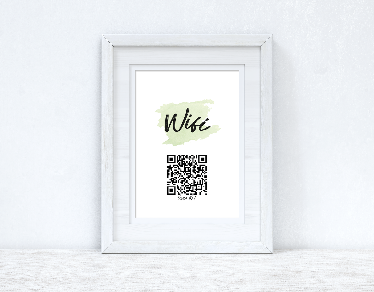 Wifi Green Splatter Scan Me! Wi-fi Q-R Scan Home Wall Decor Print by WinsterCreations™ Official Store