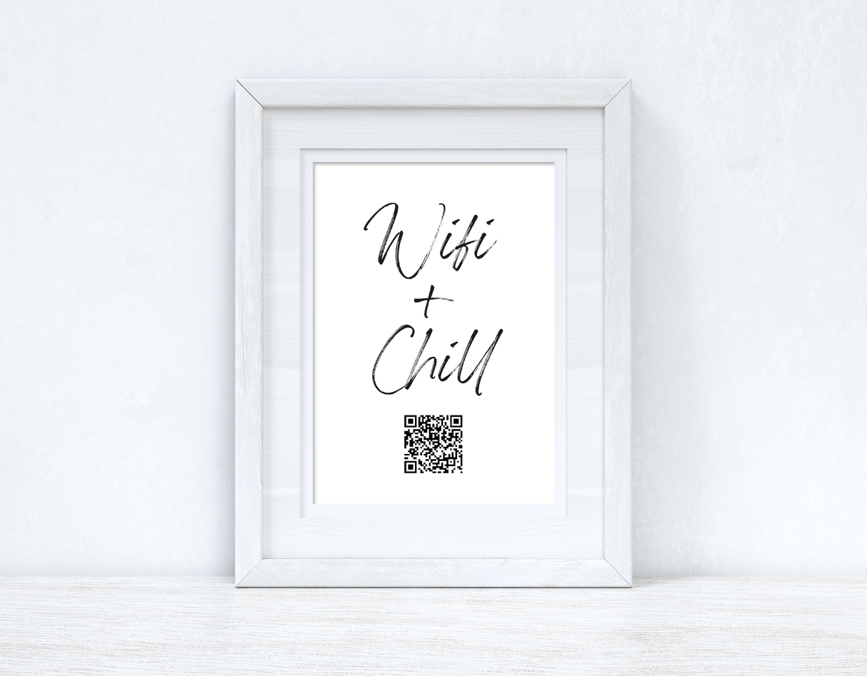 Wifi & Chill QR Scan Home Wall Decor Print by WinsterCreations™ Official Store