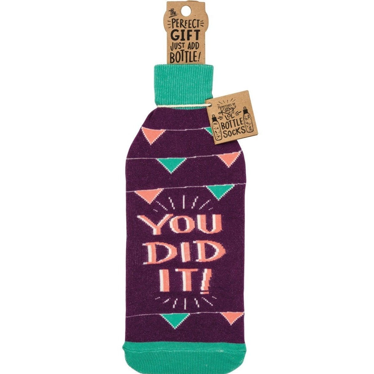 Woo Hoo! You Did It! Knit Wine Bottle Sock | Reusable Gift Bag for Gifting Wine by The Bullish Store