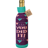 Woo Hoo! You Did It! Knit Wine Bottle Sock | Reusable Gift Bag for Gifting Wine by The Bullish Store