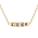 LOVE Metal Cube Pendant Necklace by Madeline Love