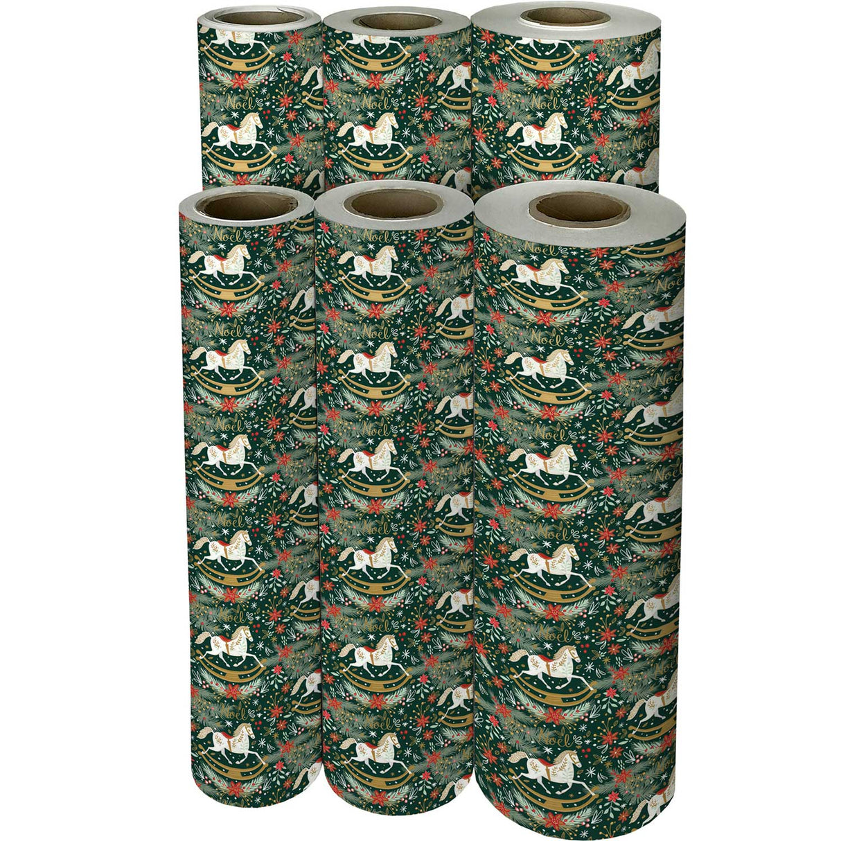 Rocking Horse Noel Christmas Gift Wrap by Present Paper