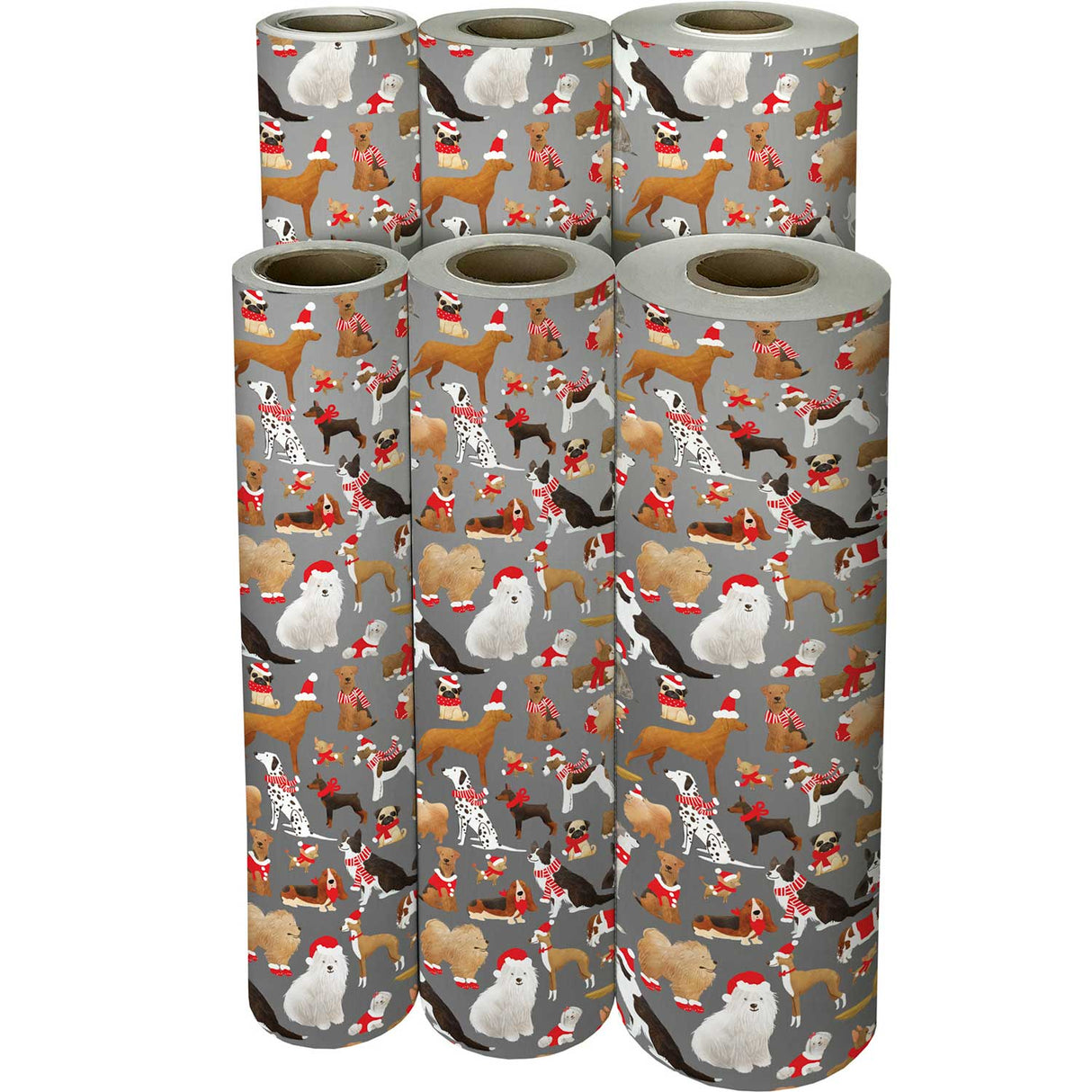 Santa's Helper Dogs Christmas Gift Wrap by Present Paper