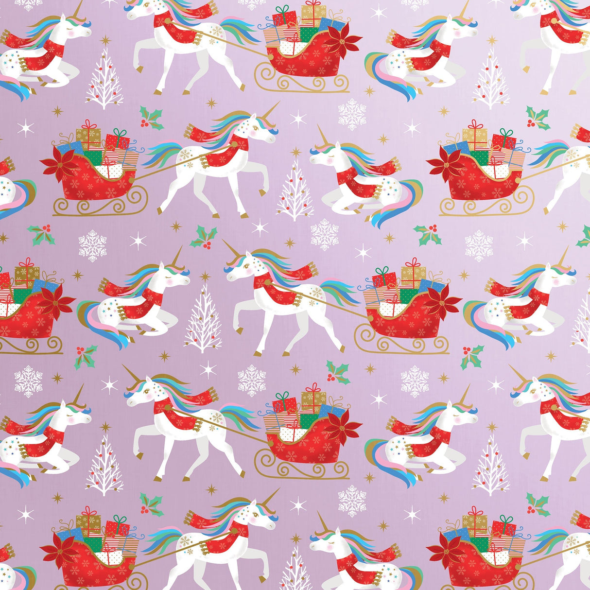 Holiday Unicorn Christmas Gift Wrap by Present Paper