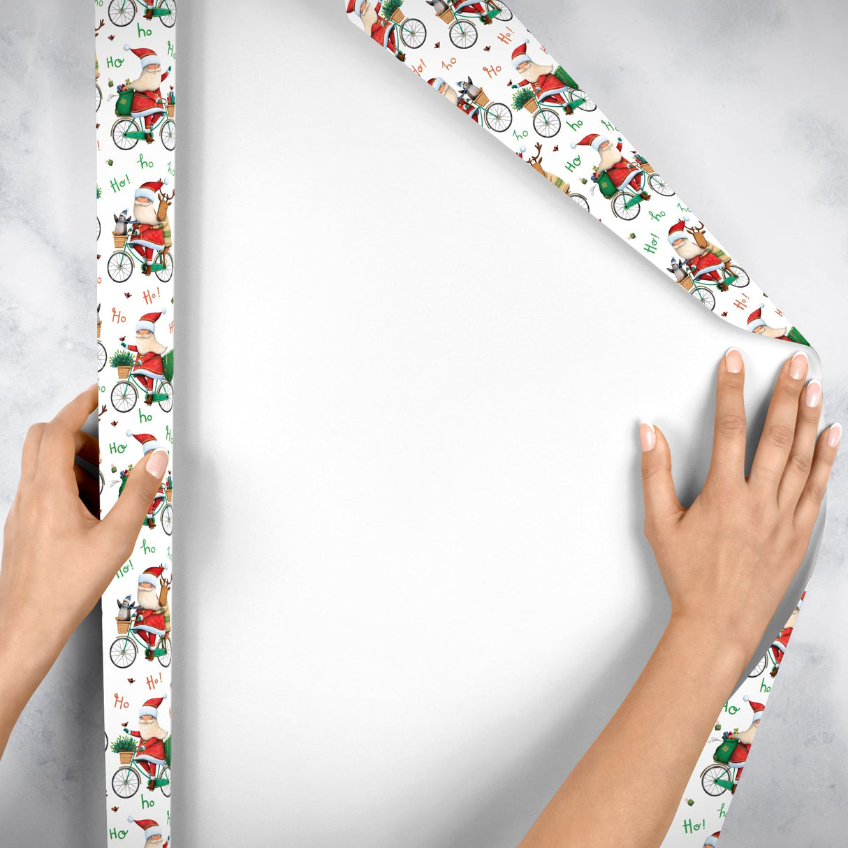 Santa Bicycle Christmas Gift Wrap by Present Paper