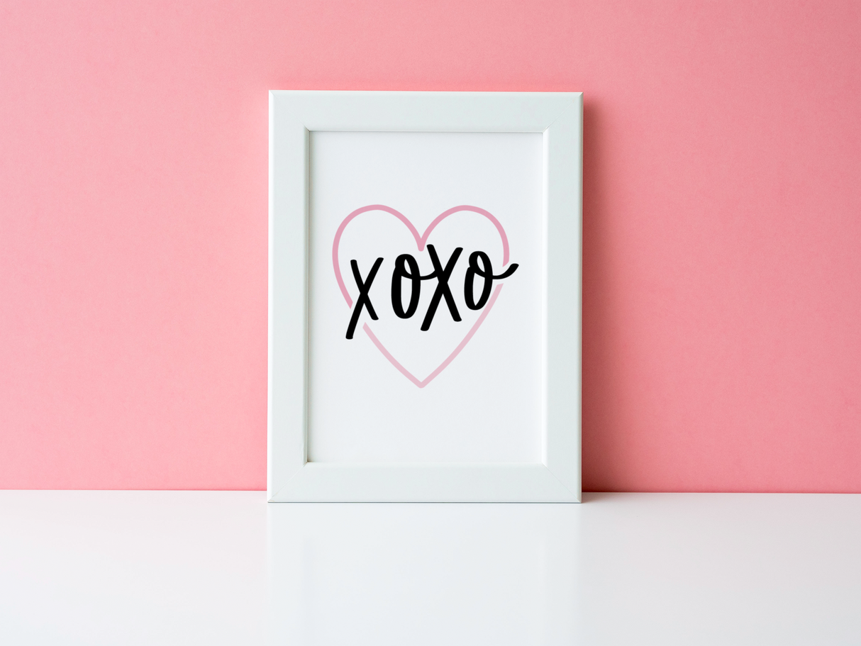 XOXO Valentine's Day Home Wall Decor Print by WinsterCreations™ Official Store