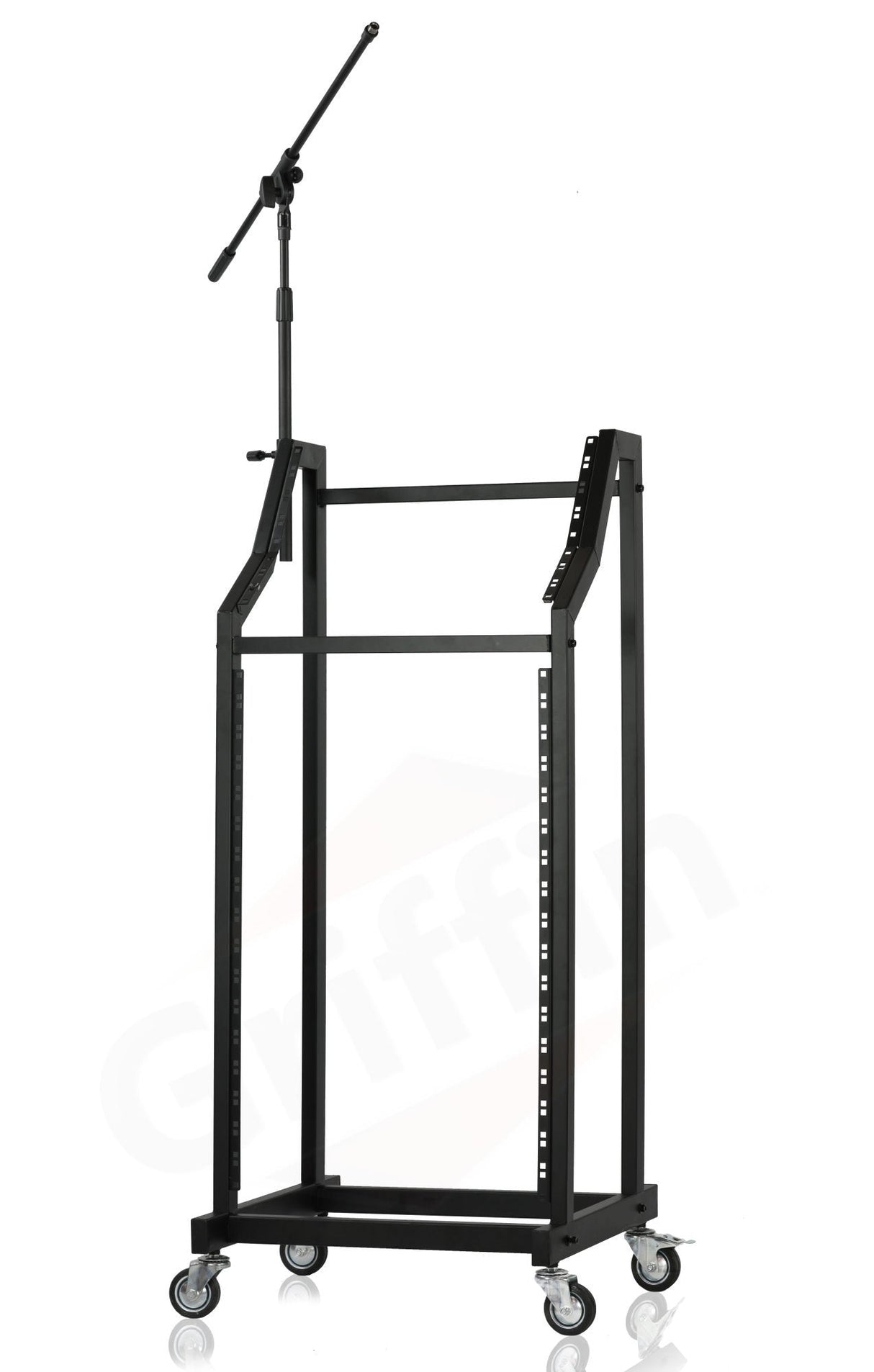 GRIFFIN Rack Mount Cart Stand & Top Mixer Platform 25U - Rolling Music Studio Booth Case Holder by GeekStands.com