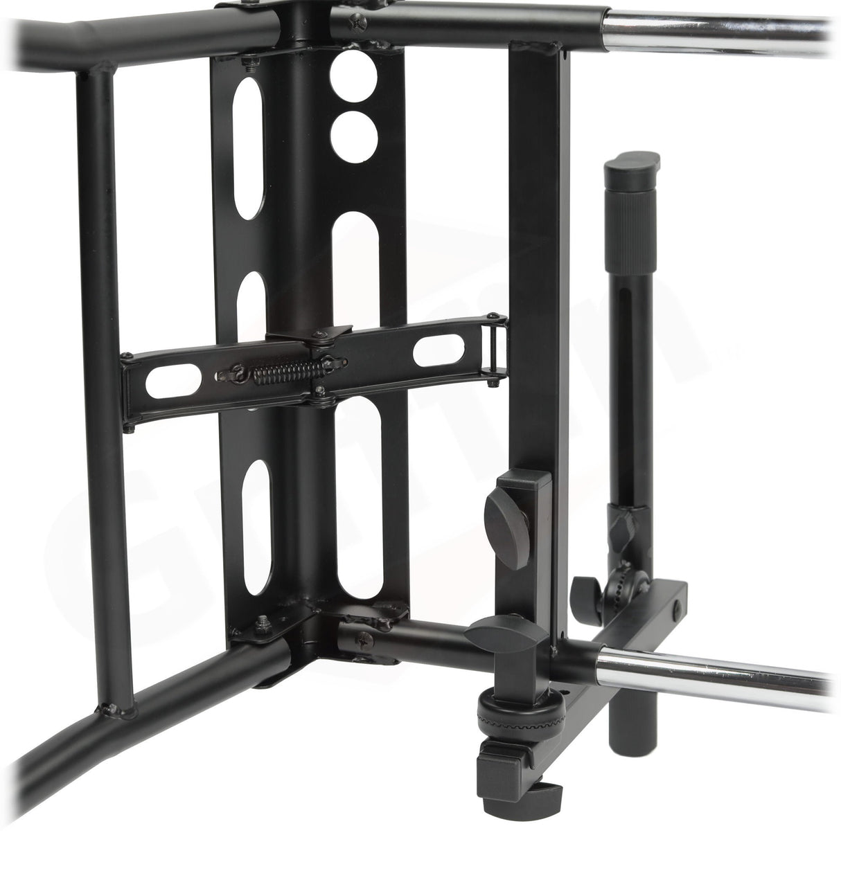 GRIFFIN 2-Tier DJ Coffin Workstation Stand - Double Table Top Keyboard & Laptop Holder - Duel Level Digital Piano Rack Mount Platform for Studio Mixer by GeekStands.com