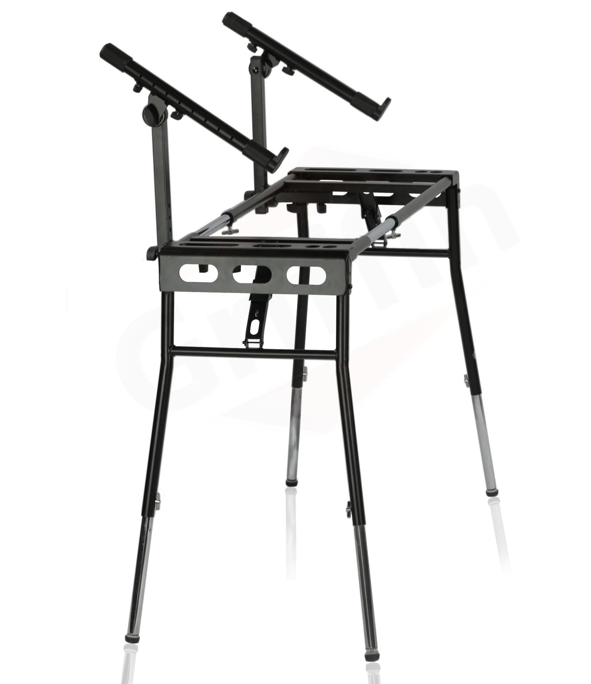 GRIFFIN 2-Tier DJ Coffin Workstation Stand - Double Table Top Keyboard & Laptop Holder - Duel Level Digital Piano Rack Mount Platform for Studio Mixer by GeekStands.com