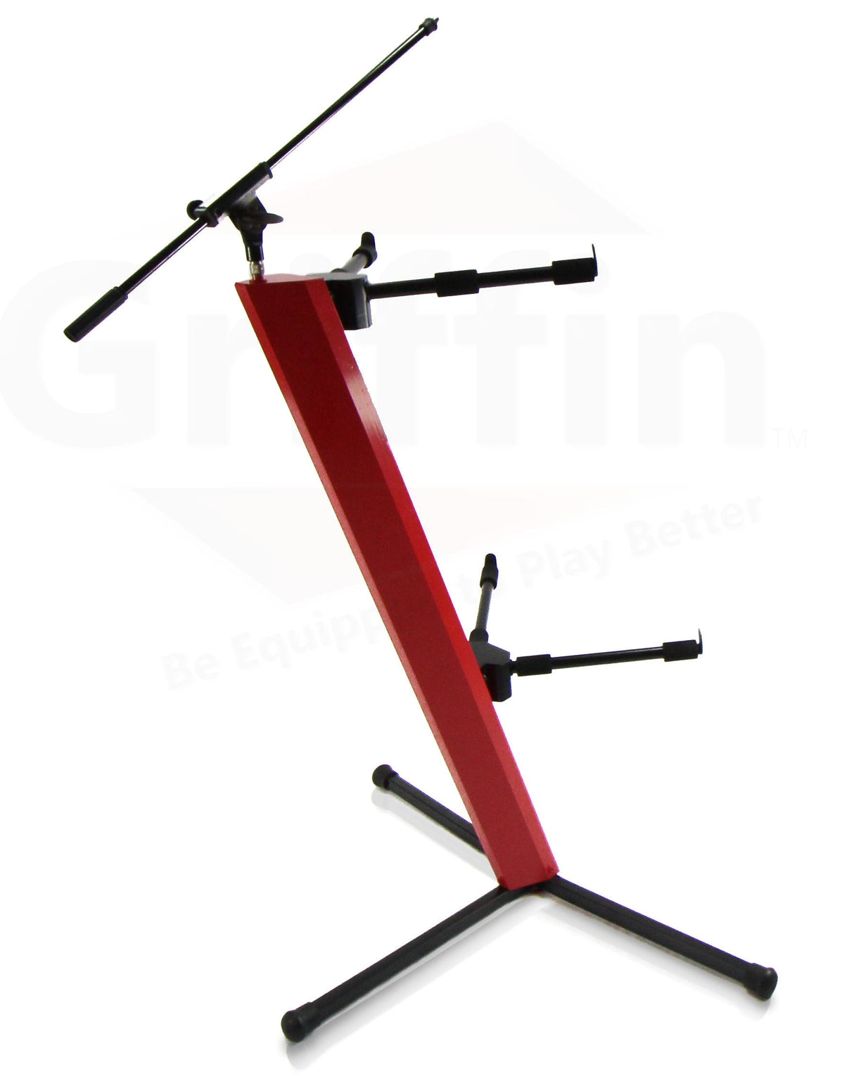 2-Tier Column Keyboard Stand with Mic Boom Arm by GRIFFIN - Double Sliding Multi Mounting Platform by GeekStands.com