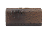 Fashion Ostrich Croc Kiss Lock Wallet by hfstylish