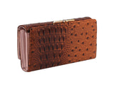 Fashion Ostrich Croc Kiss Lock Wallet by hfstylish