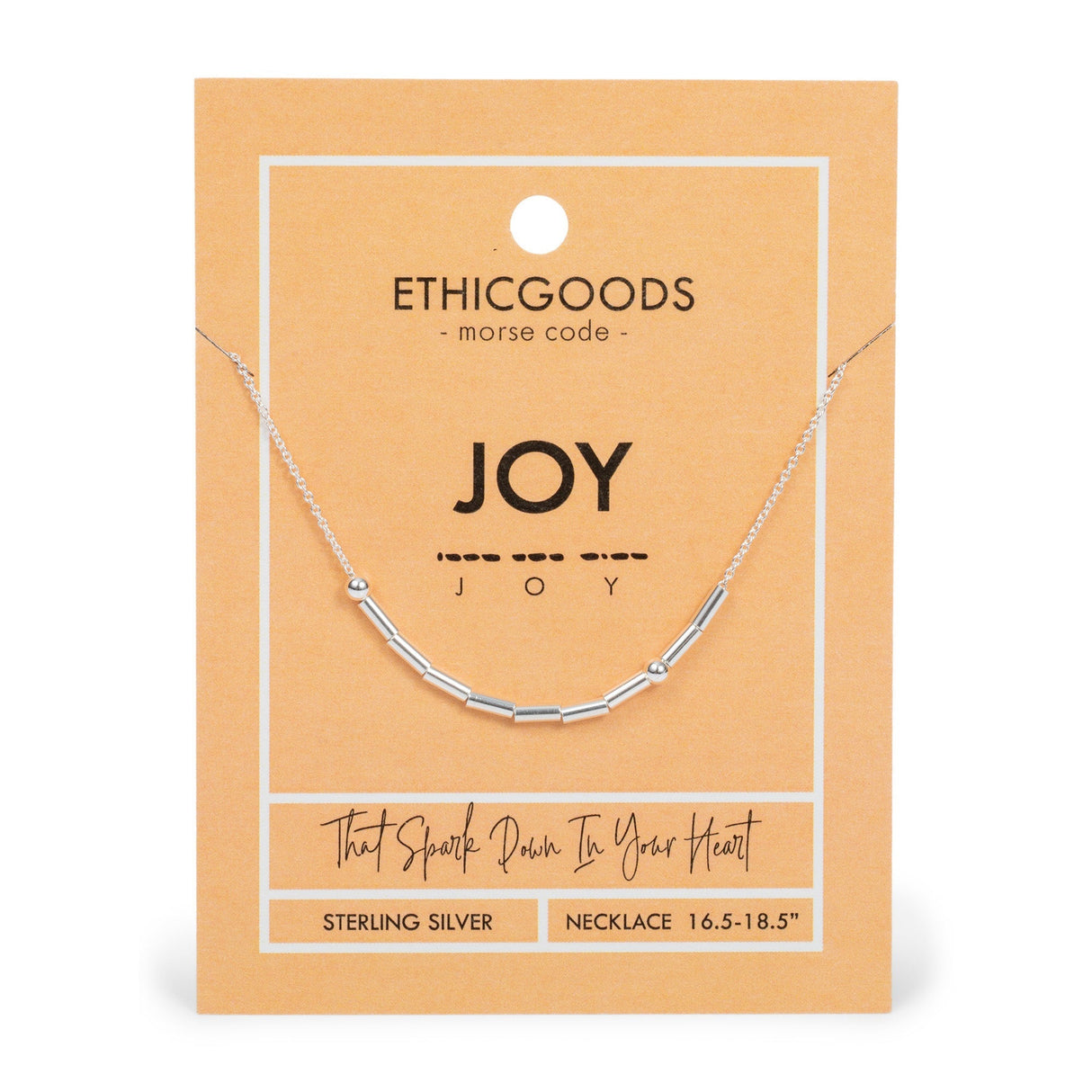 JOY | Morse Code Classic Gold Beaded Necklace by ETHICGOODS