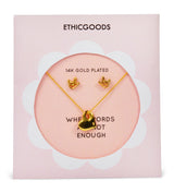 I Love You Classic Gold Earrings & Necklace Set by ETHICGOODS