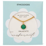 Malachite Stone Pendant Classic Gold Necklace by ETHICGOODS