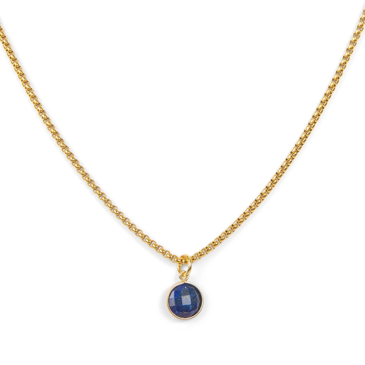 Lapis Stone Pendant Classic Gold Necklace by ETHICGOODS